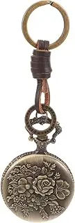 [SAFIGLE] Vintage Rose Flower Pocket Watch Keychain for Men Lightweight Decorative Watch Unique Design for Fashionable Accessories and Gifting
