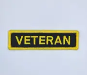 VETERAN Yellow on Black army HARLEY DAVIDSON BIKER PATCH IRON / SEW ON