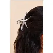 Silver Starfish Claw Clip, Silver