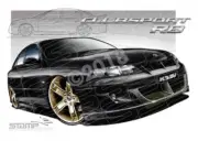HSV Clubsport VX VX R8 CLUBSPORT PHANTOM BLACK A3 FRAMED PRINT (V049)