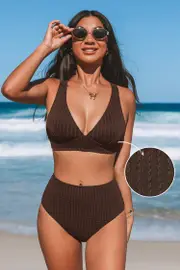 Cupshe Cocoa Sands Brown Bikini Set - Brown,S