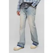 Mens Tall Stonewash Rigid Flared Jeans