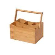 Sherwood Home Bamboo Cutlery Caddy - Natural Brown