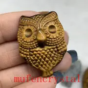 top! Natural tiger's eye Quartz Carved Crystal The owl Skull Healing Reiki 1pc