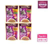 在飛比找momo購物網優惠-【偉嘉】Whiskas偉嘉什錦珍味妙鮮包 70g*28入 寵