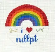 Lauren Bloch I Love Needlepoint Ornament Handpainted Needlepoint Canvas