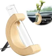 Little Glass Flower Vase Clip, Car Decor, Mini Car Flower Vase Vent Clip, Glass Car Flower Vase Clip Decor, Auto Air Vent Container, Elegant Portable Car Flower Planter, Glass Tube Vase