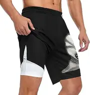 [ZZXXB] Husky Athletic Shorts for Men with Pockets 2 in 1 Quick Dry Running Shorts S-3XL