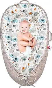 Baby Lounger for Newborn Cover,Removable Slipcover Infant Nest Sleeper-Breathable & Portable Adjustable Cotton Soft Baby Floor Seat -for Travel Snuggl