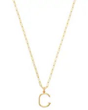 Zoe Lev 14K Yellow Gold Large Nail Initial Necklace, 18
