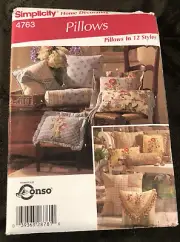 Simplicity Pattern 4763 Home Decorating Pillows in 12 Styles
