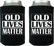 Funny Old Lives Matter Joke Collapsible Can Bottle Beverage Cooler Sleeves 2 ...