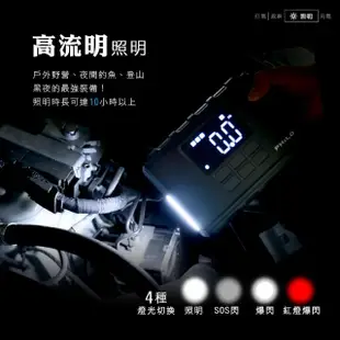 【Philo 飛樂】Q12 多功能救車電源/打氣組 快充版12000Mah(救車/無線/輪胎打氣機/照明 / 充電寶)