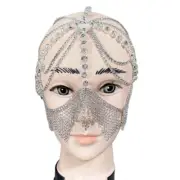 Crystal for Head Chain Mask Chain with for Rhinestone Tassel Belly Dance Headwea
