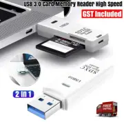 2 In 1 USB 3.0 Card Memory Reader High Speed SD SDHC SDXC MicroWriter Adapter AU