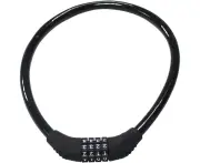 Security Bike Lock 4 Digit Resettable Combination Cable Lock for Bicycle, 2 Feet x 1/2 Inch