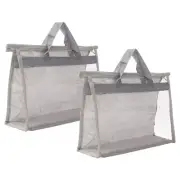 2pcs Handbag Dust Bags, S Size PVC Transparent Purse Protector, Light Gray