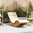 Rocking Sun Lounger with Cushion Solid Wood Acacia sunbed sun bed vidaXL