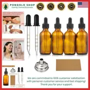 Reusable 2 oz Essential Oils Dropper Bottles with 2 Extra Glass Pipettes