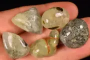 5 *GREEN PREHNITE* Tumbled Stones 48.8g Epidote Inclusions Healing Crystals