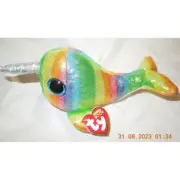 NORI Ty Beanie Boos 6" Narwhal Whale Unicorn NEW MWMT Plush Toy