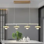 36W LED Pendant Light 39.3'' Modern Chandelier Gold Dimmable Fixture