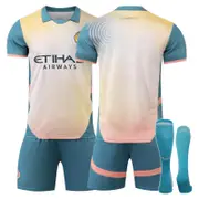 Beakey Manchester City Third Away Soccer Jersey for Kids Adult 3 Pcs Training Outfits