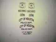 Houston Texas Police Car Decals Old School Custom 1:24