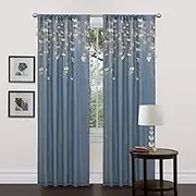 Lush Decor Flower Drop Curtain Panel, Blue