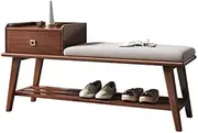 Footstool Changing Shoe Stool Home Long Stool Shoe Rack with Drawer Sofa Seat Stool Suitable for Living Room Entrance Corner Corridor Entryway Ottoman (Color : Brass)