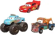 Mattel Disney Pixar Cars On The Road 3-Pack of Toy Cars & Trucks, 1:55 Scale Character Vehicle Set with Road Trip Lightning McQueen