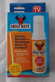 NEW As Seen On TV Grout Bully WHITE Cleaning Kit Solution And Erasers Tile Grout