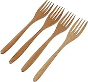 HOLIDYOYO 4pcs Wooden Fork Salad Stirring Kitchen Tool Long Handle Fork for Cooking Utensils