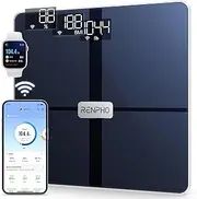 RENPHO Smart WiFi Scale for Body Weight, Digital Bluetooth Weight Scale Tracks 13 Metrics, Bathroom Body Fat Scale 13 Health Monitor with Smart App, Dark Blue, Elis Aspire