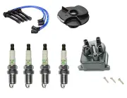 Tune Up Kit NGK V-Pow Spark Plugs Wire Set Cap Rotor for Honda Civic CX DX LX EX (for: Honda)
