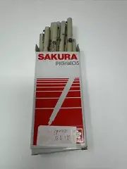 Box of 9 #49 BLACK XSDK-05 Sakura Pigma Micron 05 .45 Marker Pens Open Box Japan