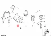 Genuine BMW C1N C1 0191 200 0192 Seat Lock With Code 51257656428