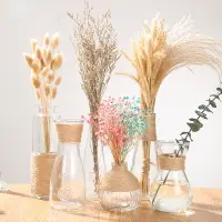 在飛比找樂天市場購物網優惠-創意透明玻璃花瓶現代簡約水培花瓶北歐家居擺件花器裝飾干花瓶