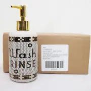 ANTHROPOLOGIE Bistro Tile Bath Collection Soap Pump Dispenser Bottle French NEW