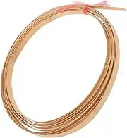2 Rolls Material Bamboos Material Natural Woven Strips Weaving Strips Bendable Wire for Crafts Basket Strip Material Twine Raffia Paper Ribbon Jewelry Making Wire Flat Beige