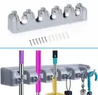 Broom Holder and Garden Tool Garage Organizer 5 Slots 6 Hooks for Rake Mop Wall