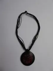 Tropicalia Multilayer Beaded Black Necklace Pendant Coconut Sea Shell Boho Indie
