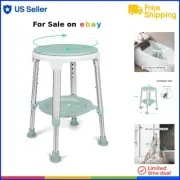Shower Chair Aluminum Hdpe Swivel Bath Stool 350lb with Storage for Seniors