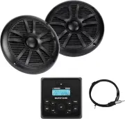 Marine Radio with Speakers Pack, IPx6 Weatherproof Bluetooth Audio Receiver and