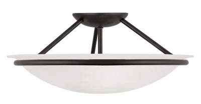 Livex Lighting 4824-04 Newburgh Semi-Flush Mount Black