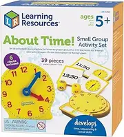 Learning Resources About Time! Group Activity Set, Classroom Set, 6 Write & Wipe Clocks