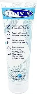 TRISWIM Swim Lotion 8.5oz | Neutralizes Chlorine, Bromine & Saltwater Odors | Hydrates & Soothes Dry Skin | Enriched with Aloe, Shea Butter & Coconut Oil | Zen Grapefruit Scent
