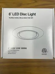 6" 120v led disc light ELT-WAC-FM-616G2-930-WT BOX OF 20