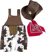 [stylesilove] Infant Toddler Baby Boy Sheriff Cowboy Overalls, Hat and Handkerchief 3-pc