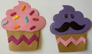 LITTLE CUPCAKE PAIR “Pre-Made”Die-Cuts(2)Birthday•Sprinkle •Mustache•Card Making